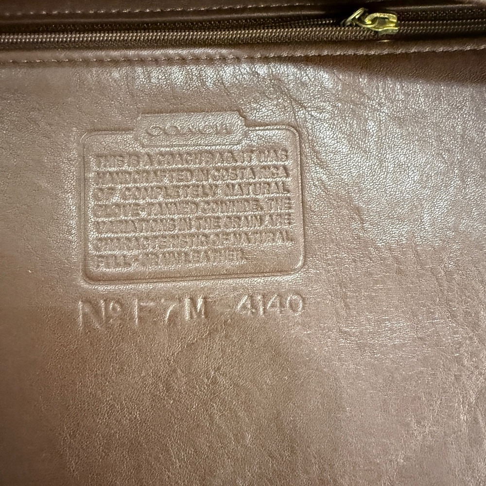 Coach Chocolate Brown Leather Tote with Brass Hardware - Picture 10 of 12